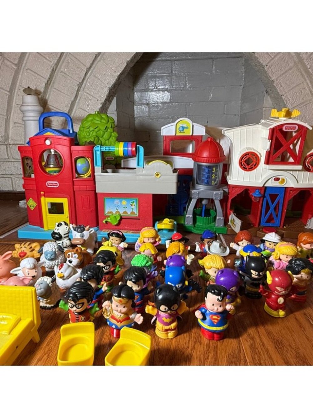 ENORMOUS Little People and Structures Including DC Comic Characters 40 FIGURES